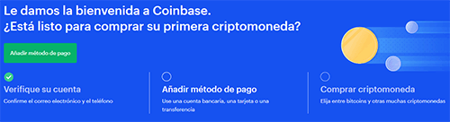 Pantalla de Coinbase